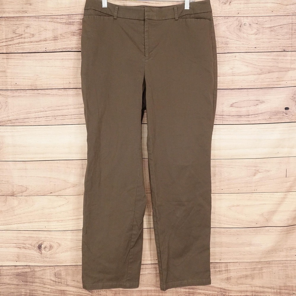 Dockers Pants Womens 16W Brown Chino Straight Twill Stretch 36x30 Workwear